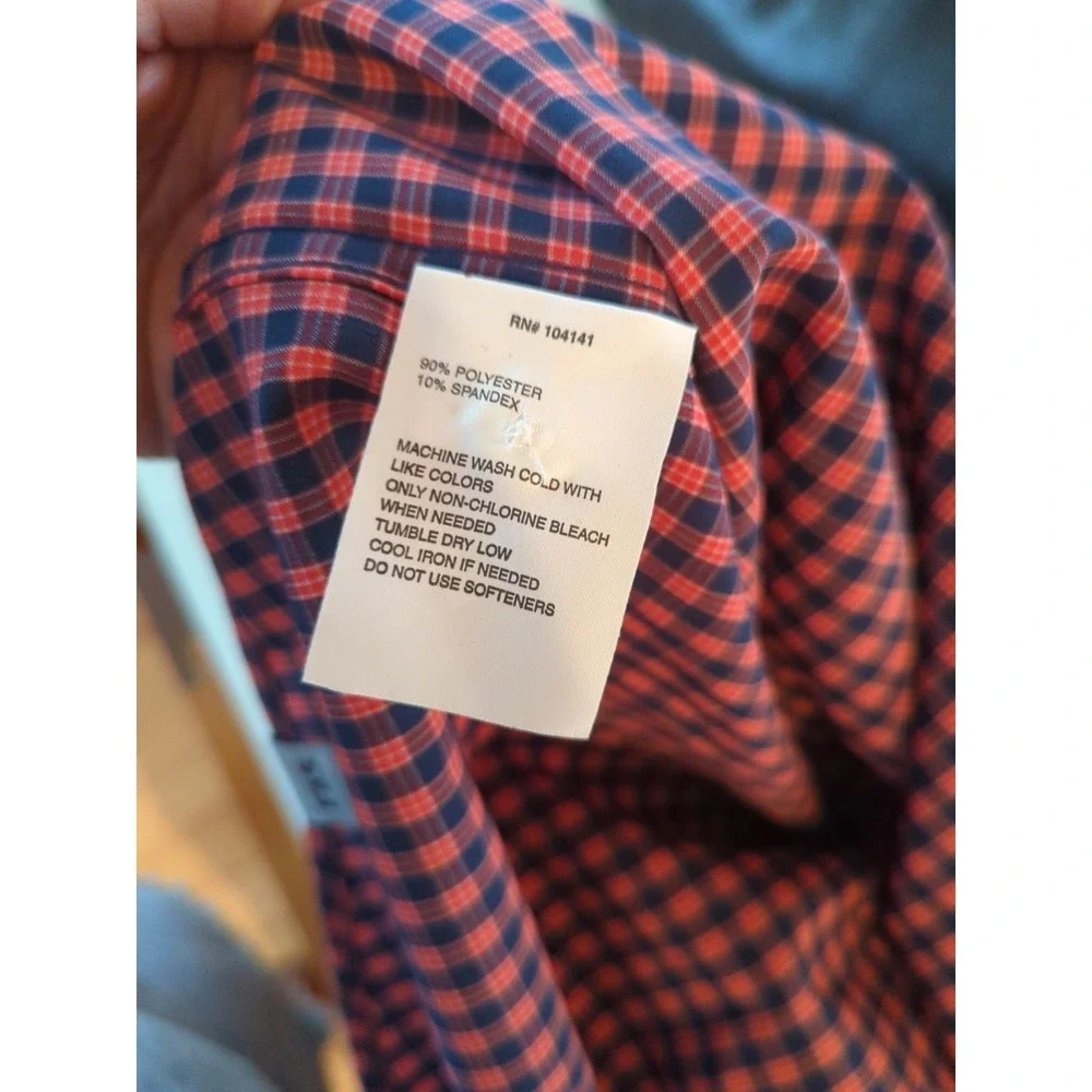 Men's NWT Field & Stream SS Performance Gingham Red Blue XXL 2XL Light‎ Fishing